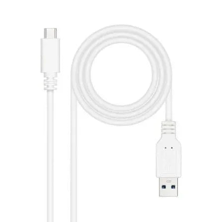 Cable USB 3.1 Tipo-C Nanocable 10.01.4001-L150-W/ USB Tipo-C Macho - USB Macho/ 10Gbps/ 1.5m/ Blanco - PixelPlaza