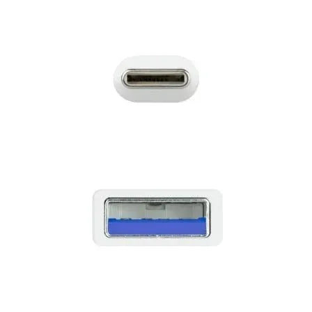 Cable USB 3.1 Tipo-C Nanocable 10.01.4001-W/ USB Tipo-C Macho - USB Macho/ 10Gbps/ 1m/ Blanco - PixelPlaza