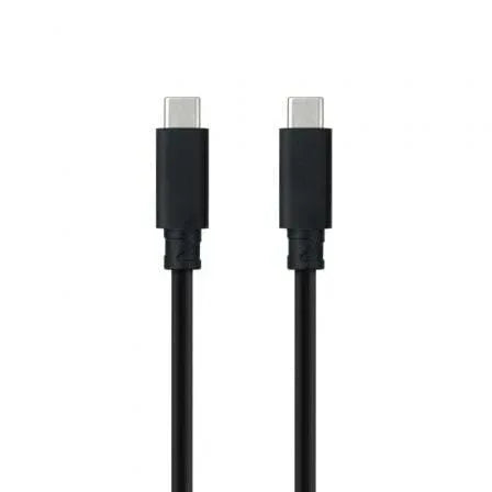 Cable USB 3.1 Tipo-C Nanocable 10.01.4100/ USB Tipo-C Macho - USB Tipo-C Macho/ Hasta 100W/ 10Gbps/ 50cm/ Negro - PixelPlaza