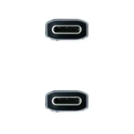 Cable USB 3.1 Tipo-C Nanocable 10.01.4101-L150-COMB/ USB Tipo-C Macho - USB Tipo-C Macho/ Hasta 100W/ 10Gbps/ 1.5m/ Gris y Negro - PixelPlaza
