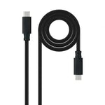 Cable USB 3.1 Tipo-C Nanocable 10.01.4101-L150/ USB Tipo-C Macho - USB Tipo-C Macho/ Hasta 100W/ 10Gbps/ 1.5m/ Negro - PixelPlaza