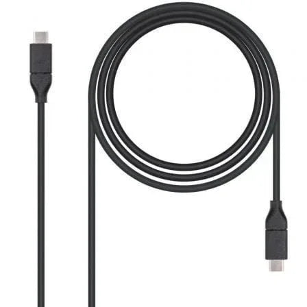 Cable USB 3.1 Nanocable 10.01.4101/ USB Tipo-C Macho - USB Tipo-C Macho/ 1m/ Negro - PixelPlaza