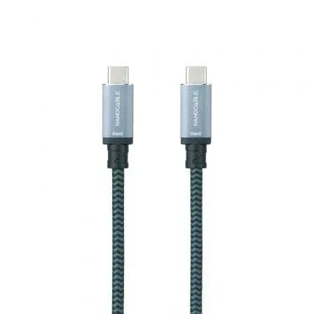 Cable USB 3.2 Tipo-C Nanocable 10.01.4103-COMB/ USB Tipo-C Macho - USB Tipo-C Macho/ Hasta 100W/ 20Gbps/ 3m/ Gris y Negro - PixelPlaza