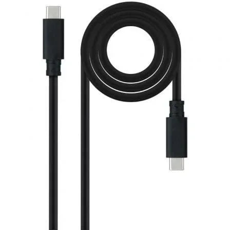 Cable USB 3.2 Tipo-C Nanocable 10.01.4103/ USB Tipo-C Macho - USB Tipo-C Macho/ Hasta 100W/ 20Gbps/ 3m/ Negro - PixelPlaza