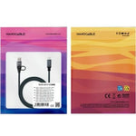 Cable USB 3.2 Tipo-C Nanocable 10.01.4111-COMB/ USB Tipo-C Macho + USB Macho - USB Tipo-C Macho/ Hasta 100W/ 20Gbps/ 1m/ Gris y Negro - PixelPlaza