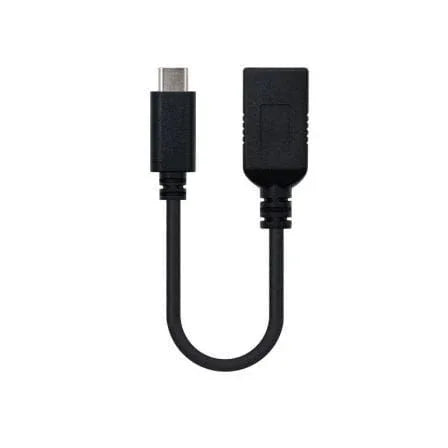 Cable USB 3.1 Nanocable 10.01.4201/ USB Tipo-C Macho - USB Hembra/ 15cm/ Negro - PixelPlaza