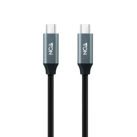 Cable USB 3.2 Tipo-C Nanocable 10.01.4301-L150/ USB Tipo-C Macho - USB Tipo-C Macho/ Hasta 100W/ 20Gbps/ 1.5m/ Gris y Negro - PixelPlaza