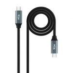 Cable USB 3.2 Nanocable 10.01.4302/ USB Tipo-C Macho - USB Tipo-C Macho/ Hasta 100W/ 20Gbps/ 2m/ Gris y Negro - PixelPlaza