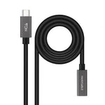 Cable Alargador USB 3.2 Nanocable 10.01.4401/ USB Tipo-C Macho - USB Tipo-C Hembra/ 1m/ Negro - PixelPlaza