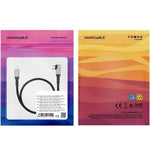 Cable USB 3.2 Tipo-C Acodado Nanocable 10.01.4702/ USB Tipo-C Macho - USB Tipo-C Macho/ Hasta 100W/ 10Gbps/ 2m/ Negro