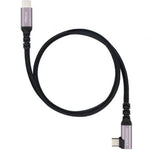 Cable USB 3.2 Tipo-C Acodado Nanocable 10.01.4703/ USB Tipo-C Macho - USB Tipo-C Macho/ Hasta 100W/ 10Gbps/ 3m/ Negro