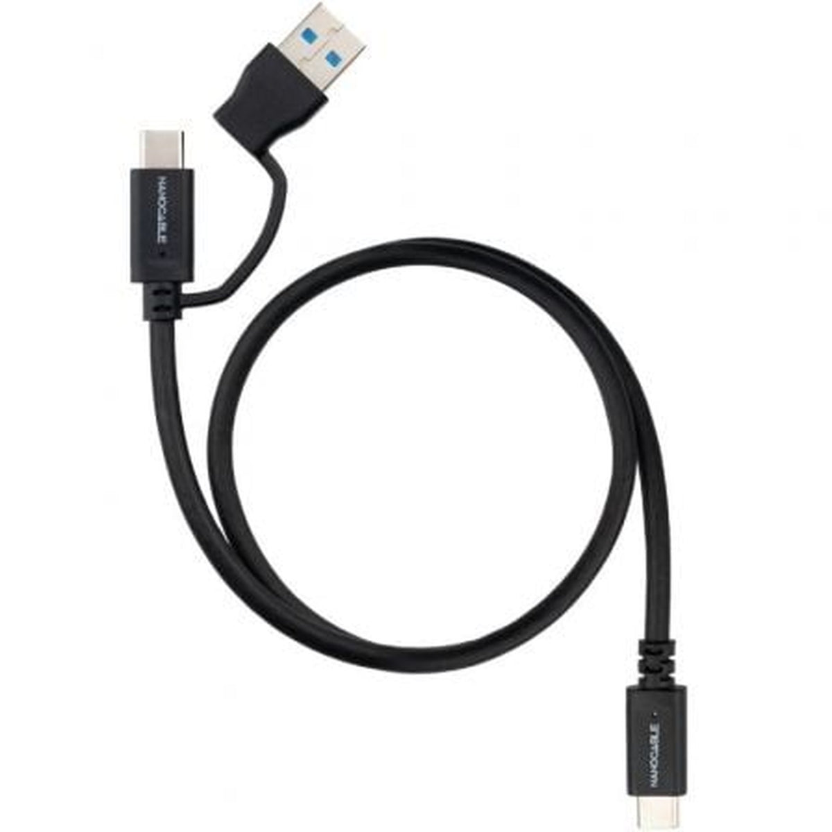 Cable USB 3.2 Tipo-C Nanocable 10.01.4800/ USB Tipo-C Macho/ USB Macho - USB Tipo-C Macho/ Hasta 60W/ 10Gbps/ 50cm/ Negro