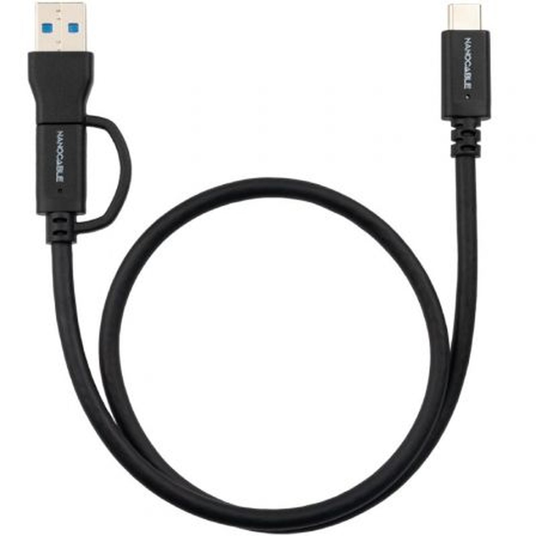 Cable USB 3.2 Tipo-C Nanocable 10.01.4802/ USB Tipo-C Macho/ USB Macho - USB Tipo-C Macho/ Hasta 60W/ 10Gbps/ 2m/ Negro