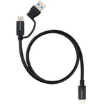 Cable USB 3.2 Tipo-C Nanocable 10.01.4803/ USB Tipo-C Macho/ USB Macho - USB Tipo-C Macho/ Hasta 60W/ 10Gbps/ 3m/ Negro