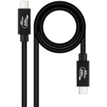 Cable USB 4.0 Nanocable 10.01.5001/ USB Tipo-C Macho - USB Tipo-C Macho/ Hasta 240W/ 40Gbps/ 1m/ Negro - PixelPlaza