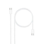 Cable USB 2.0 Tipo-C Nanocable 10.01.6001-CO/ USB Tipo-C Macho - USB Tipo-C Macho/ Hasta 60W/ 480Mbps/ 1m/ Blanco - PixelPlaza