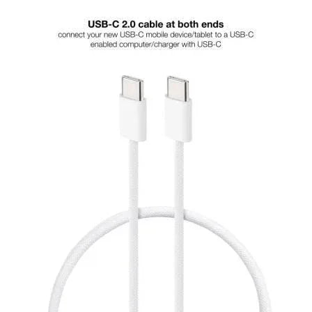 Cable USB 2.0 Tipo-C Nanocable 10.01.6001-CO/ USB Tipo-C Macho - USB Tipo-C Macho/ Hasta 60W/ 480Mbps/ 1m/ Blanco - PixelPlaza