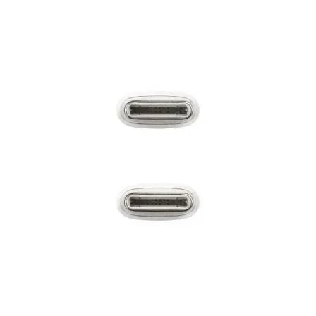 Cable USB 2.0 Tipo-C Nanocable 10.01.6001-CO/ USB Tipo-C Macho - USB Tipo-C Macho/ Hasta 60W/ 480Mbps/ 1m/ Blanco - PixelPlaza