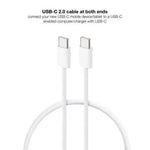 Cable USB 2.0 Tipo-C Nanocable 10.01.6002-CO/ USB Tipo-C Macho - USB Tipo-C Macho/ Hasta 60W/ 480Mbps/ 2m/ Blanco - PixelPlaza