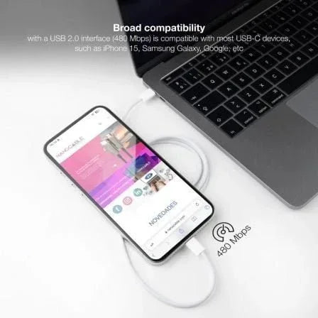 Cable USB 2.0 Tipo-C Nanocable 10.01.6002-CO/ USB Tipo-C Macho - USB Tipo-C Macho/ Hasta 60W/ 480Mbps/ 2m/ Blanco - PixelPlaza