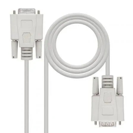 Cable Serie NULL Modem Nanocable 10.14.0502/ DB9 Macho - DB9 Hembra/ 1.8m/ Beige - PixelPlaza