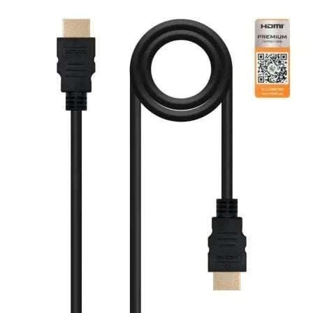 Cable HDMI 2.0 4K Nanocable 10.15.3601/ HDMI Macho - HDMI Macho/ 1m/ Certificado/ Negro - PixelPlaza