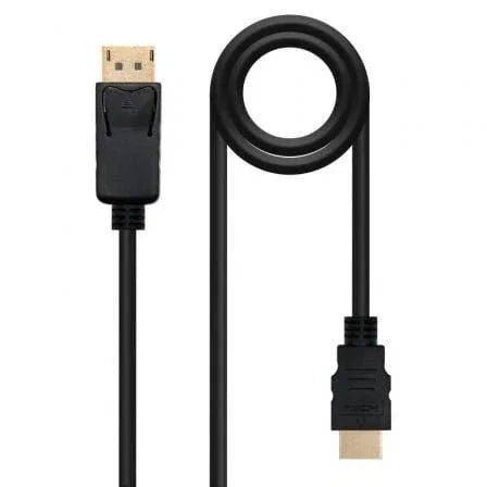 Cable Conversor Nanocable 10.15.4300/ Displayport Macho - HDMI Macho/ 50cm/ Negro - PixelPlaza