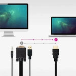 Cable Conversor Nanocable 10.15.4350/ HDMI Macho - VGA Macho - Jack 3.5 Macho - USB Macho/ 1.8m/ Negro - PixelPlaza