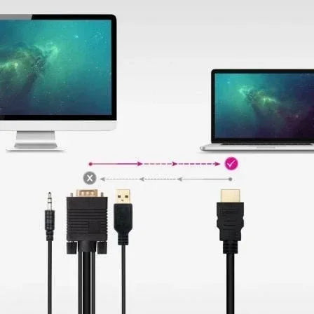 Cable Conversor Nanocable 10.15.4350/ HDMI Macho - VGA Macho - Jack 3.5 Macho - USB Macho/ 1.8m/ Negro - PixelPlaza