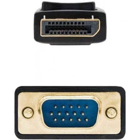 Cable Conversor Nanocable 10.15.4402/ DisplayPort Macho - VGA Macho/ 2m/ Negro - PixelPlaza