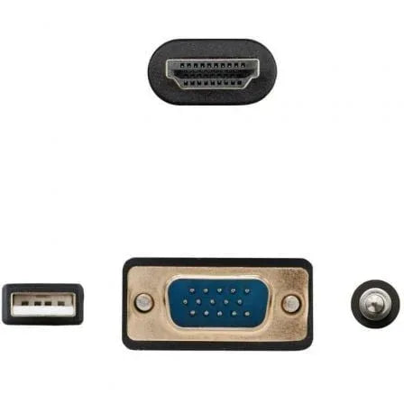 Cable Conversor Nanocable 10.15.4612/ HDMI Macho - VGA Macho/ Jack 3.5 Macho/ USB Macho/ 1.8m/ Negro - PixelPlaza