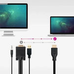 Cable Conversor Nanocable 10.15.4612/ HDMI Macho - VGA Macho/ Jack 3.5 Macho/ USB Macho/ 1.8m/ Negro - PixelPlaza