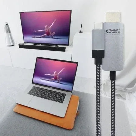 Cable Conversor Nanocable 10.15.5102/ USB Tipo-C Macho - HDMI Macho/ 1.8m/ Negro - PixelPlaza