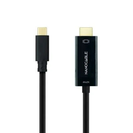 Cable Conversor Nanocable 10.15.5133/ USB Tipo-C Macho - HDMI Macho/ 3m/ Negro - PixelPlaza