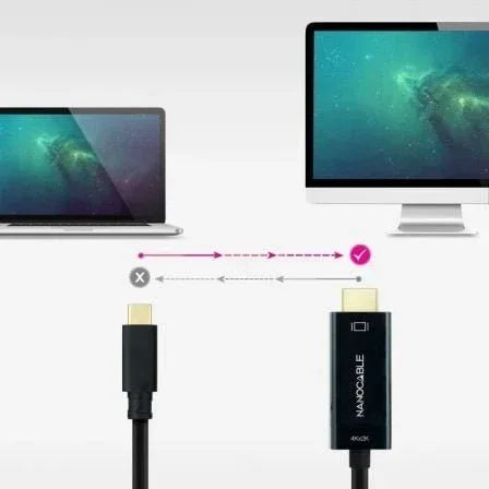 Cable Conversor Nanocable 10.15.5135/ USB Tipo-C Macho - HDMI Macho/ 5m/ Negro - PixelPlaza