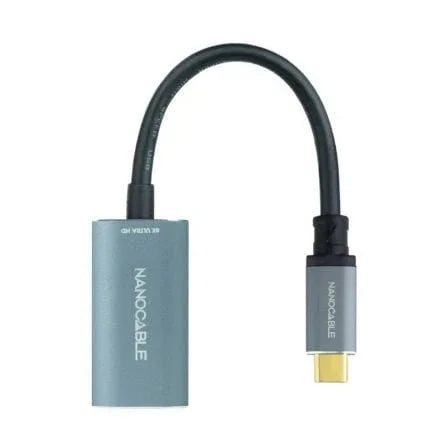 Cable Conversor Nanocable 10.16.4104-G/ USB Tipo-C Macho - DisplayPort Hembra/ 15cm/ Gris - PixelPlaza