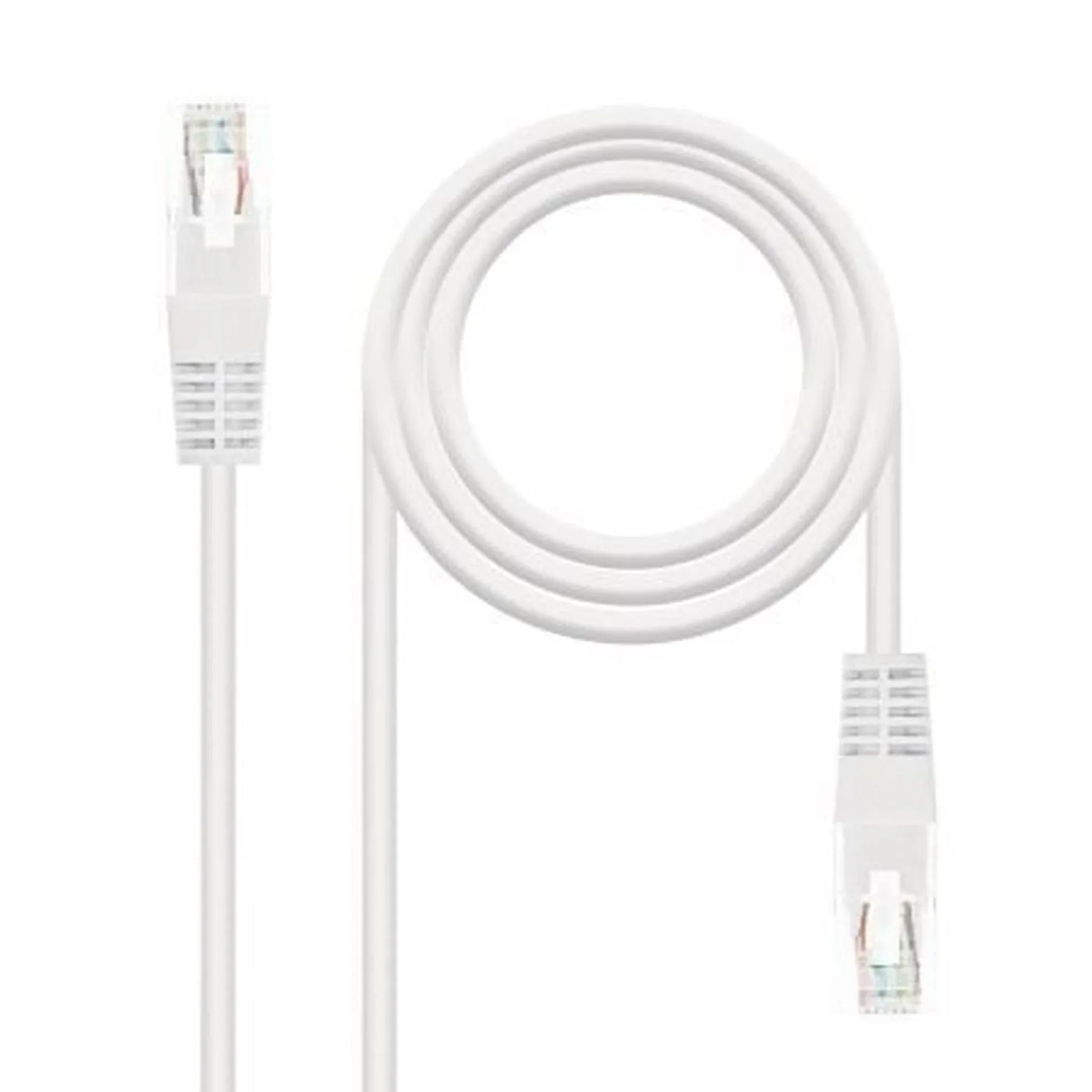 Cable de Red RJ45 UTP Nanocable 10.20.0101-W Cat.5e/ 1m/ Blanco - PixelPlaza