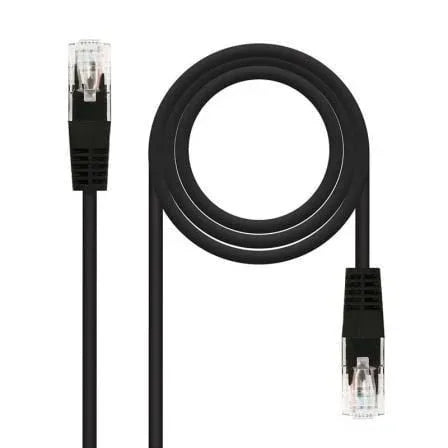 Cable de Red RJ45 UTP Nanocable 10.20.0401-BK/ Cat.6/ 1m/ Negro - PixelPlaza