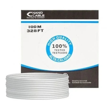 Bobina de Cable RJ45 FTP Nanocable 10.20.0702-FLEX Cat.5e/ 100m/ Gris - PixelPlaza