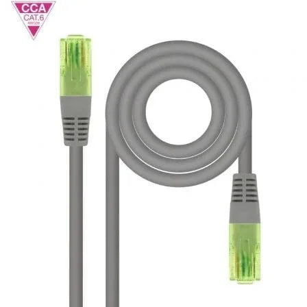 Cable de Red RJ45 UTP Nanocable 10.20.1400-L25 Cat.6/ 25cm/ Gris - PixelPlaza