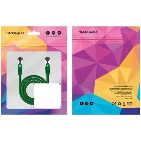 Cable de Red RJ45 SSTP Nanocable 10.20.2000-GR Cat.8.1/ 50cm/ Verde - PixelPlaza