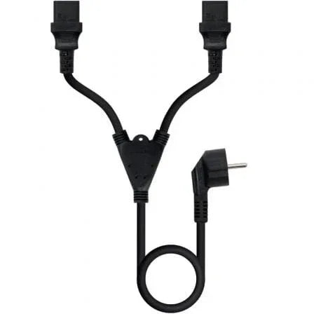 Cable Alimentación Nanocable 10.22.0100-L300/ Schuko Macho - 2 x C13 Hembra/ 3m/ Negro - PixelPlaza
