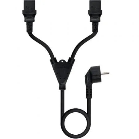 Cable Alimentación Nanocable 10.22.0100-L300/ Schuko Macho - 2 x C13 Hembra/ 3m/ Negro - PixelPlaza