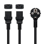 Cable Alimentación Nanocable 10.22.0100/ Schuko Macho - 2 x C13 Hembra/ 1.8m/ Negro - PixelPlaza