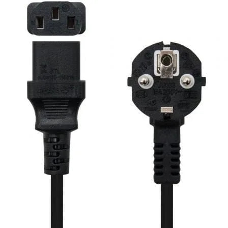 Cable Alimentación CPU Nanocable 10.22.0102-L2/ CEE7 Macho - C13 Hembra/ 2m/ Negro - PixelPlaza