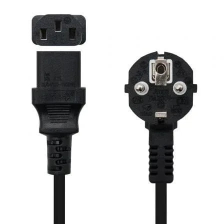 Cable Alimentación Nanocable 10.22.0103/ Schuko Macho - C13 Hembra/ 3m/ Negro - PixelPlaza