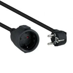 Cable Alargador de Corriente Nanocable 10.22.0603-BK/ Schuko Hembra - Schuko Macho/ 3m/ Negro - PixelPlaza