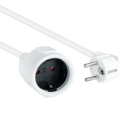 Cable Alargador de Corriente Nanocable 10.22.0605-W/ Schuko Hembra - Schuko Macho/ 5m/ Blanco - PixelPlaza
