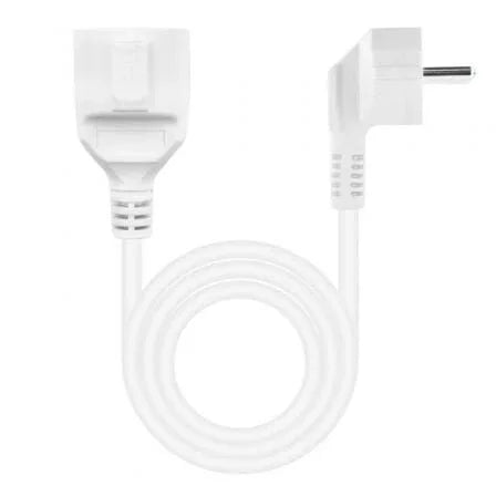 Cable Alargador de Corriente Nanocable 10.22.0605-W/ Schuko Hembra - Schuko Macho/ 5m/ Blanco - PixelPlaza