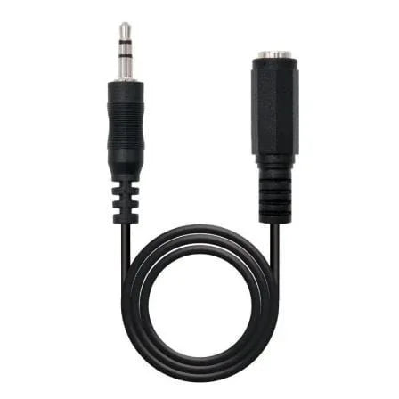 Cable Estéreo Nanocable 10.24.0203/ Jack 3.5 Macho - Jack 3.5 Hembra/ 3m/ Negro - PixelPlaza